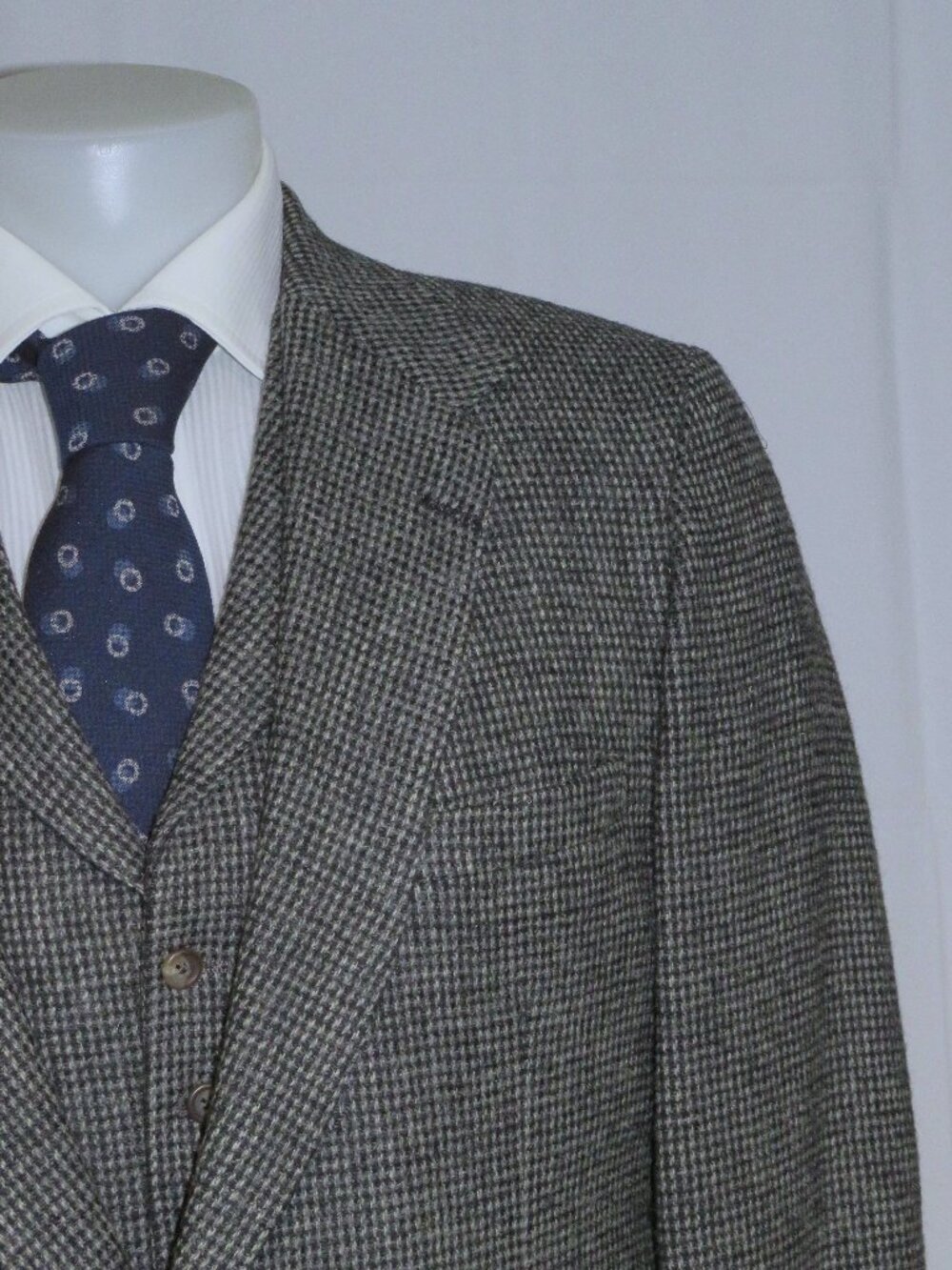 Polo Ralph Lauren Vintage Gray Nailshead Flannel Tweed Three Piece Suit 40R